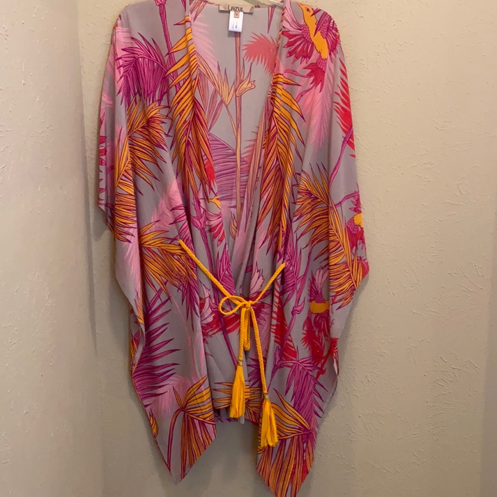 LAZUL silk kimono with braided belt cord